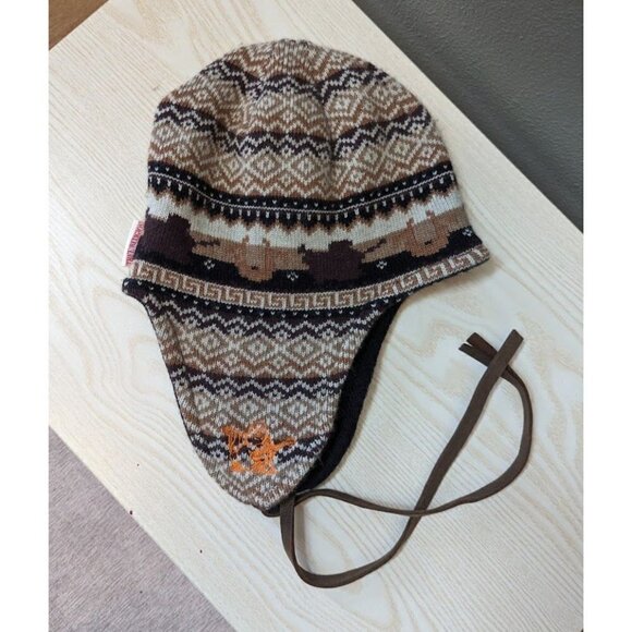 True Religion Brown Nordic Wool Winter Beanie Hat Adult One Size - Picture 1 of 7